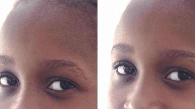 短发女孩非洲儿童特写儿童微笑笑脸