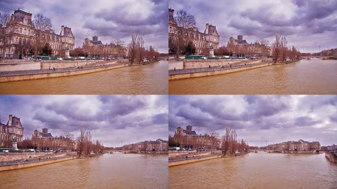 巴黎全景。河。旧式建筑