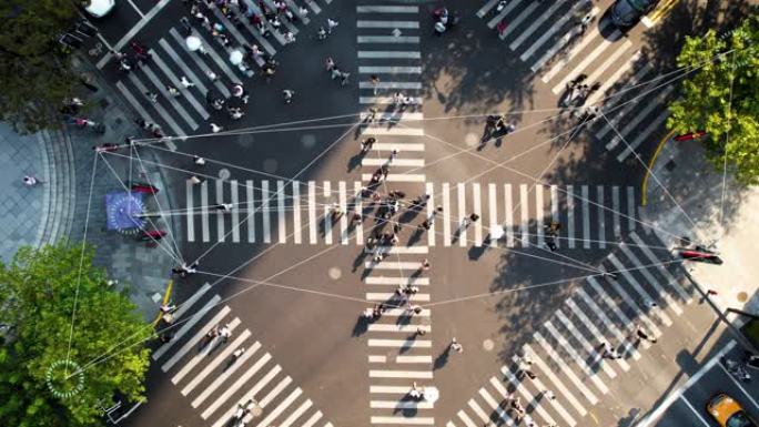 大城市的人行横道，我们周围的技术