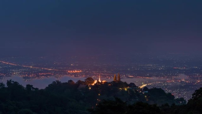 日夜时光流逝清迈的素贴寺地标著名的地方