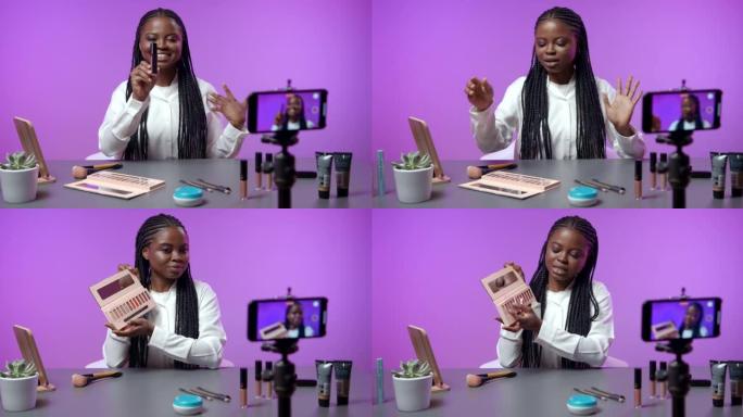 一位化妆师博客作者使用专业相机为她的vlog录制了有关脸部轮廓的视频
