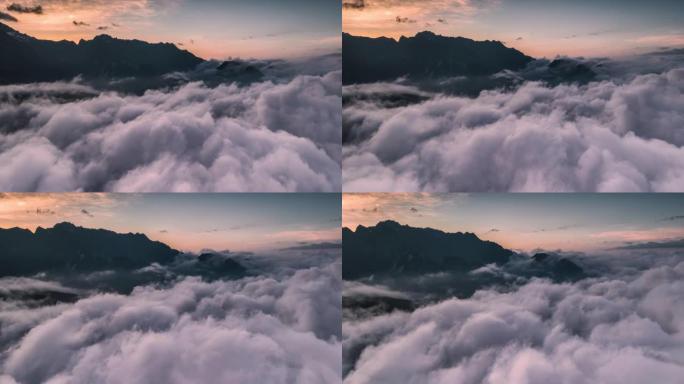 The sea of clouds in western Sichuan is dreamy in 