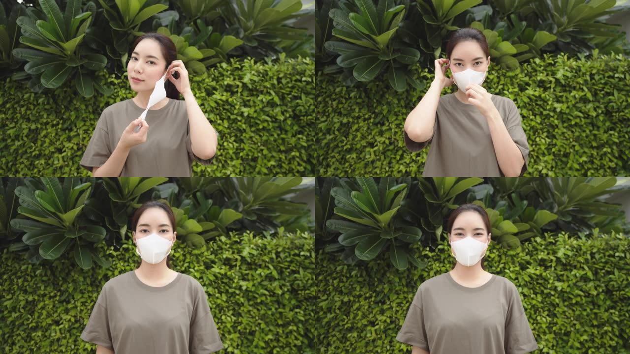戴卫生口罩的千禧一代亚洲女性