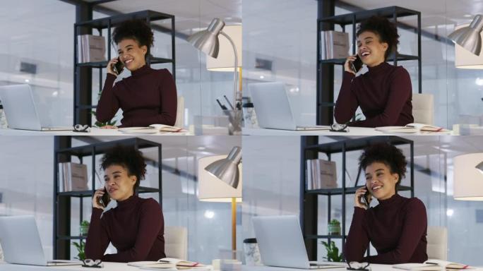 在现代办公室中使用笔记本电脑和智能手机的年轻女商人的4k视频片段