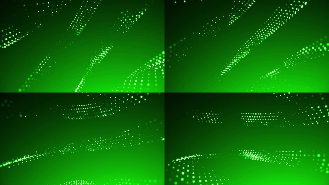 抽象点可循环动态动画绿色灯光