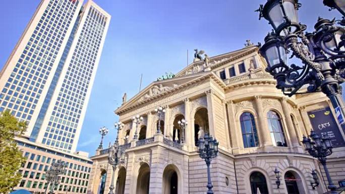 Alte Oper (旧歌剧) 在Opernplatz-法兰克福，德国