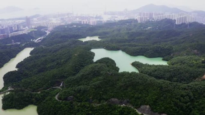 香港金山郊野公园九龙水库无人机景观