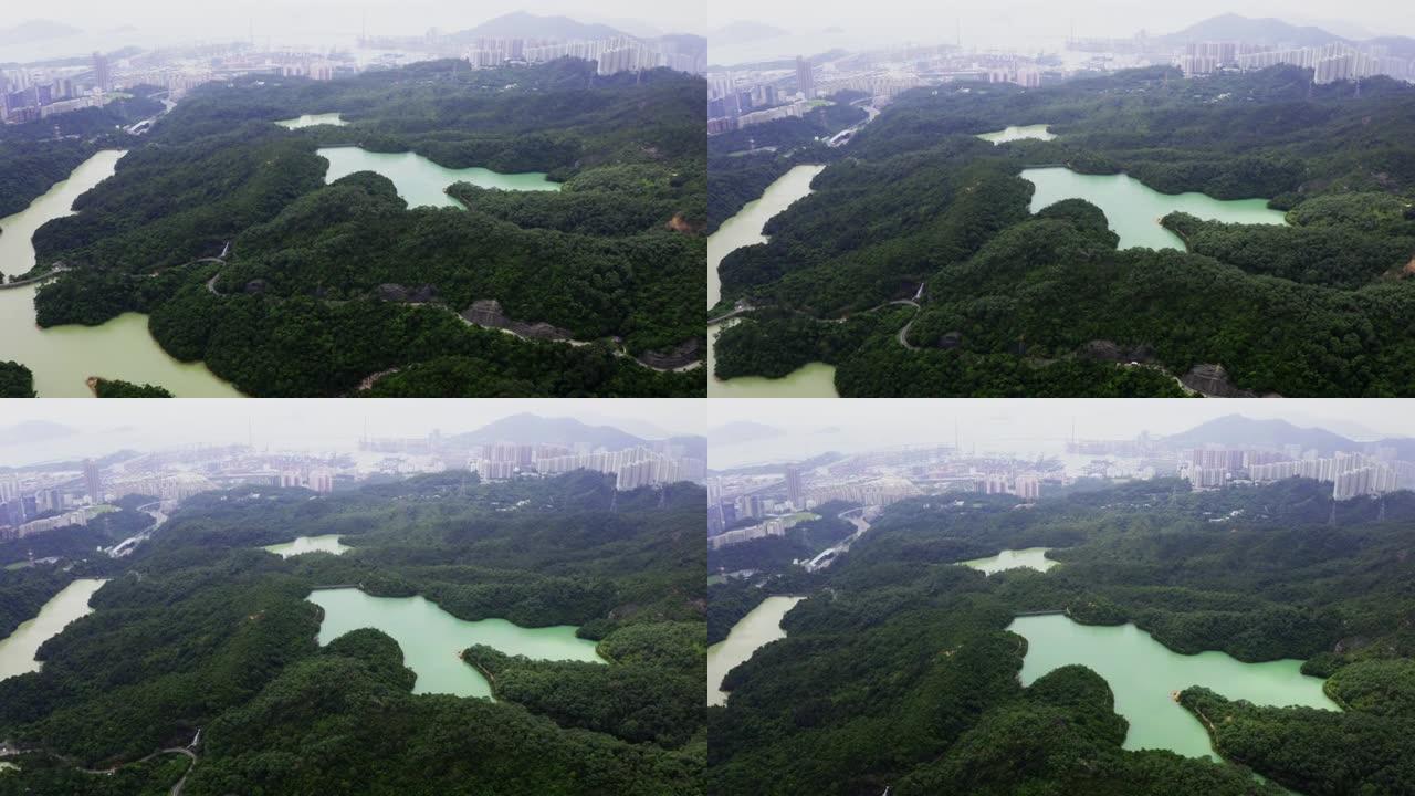 香港金山郊野公园九龙水库无人机景观