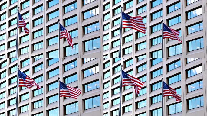 金融区的美国国旗。