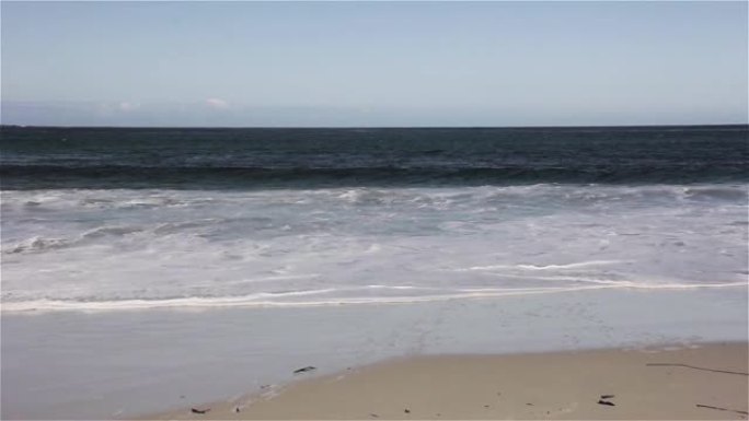 南大西洋福克兰群岛 (马尔维纳斯群岛) 海岸的白色沙滩。