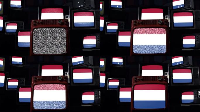 荷兰国旗和旧电视。