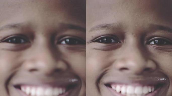 幸福和幸福外国人非洲小孩笑脸实拍素材