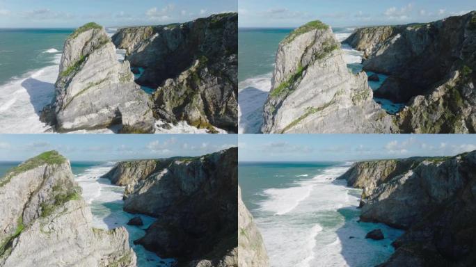 葡萄牙，Cabo da Roca的大西洋海岸无人机视图。夏日