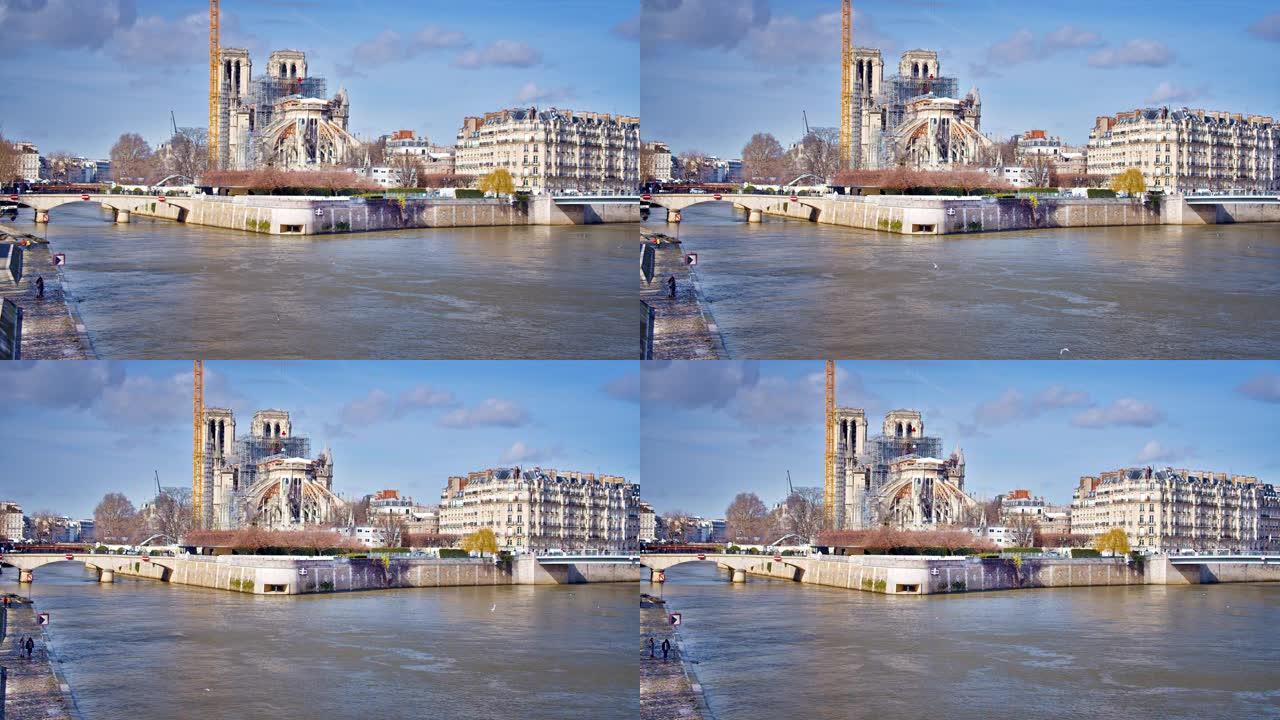 法国巴黎的宽河。工业和住宅区