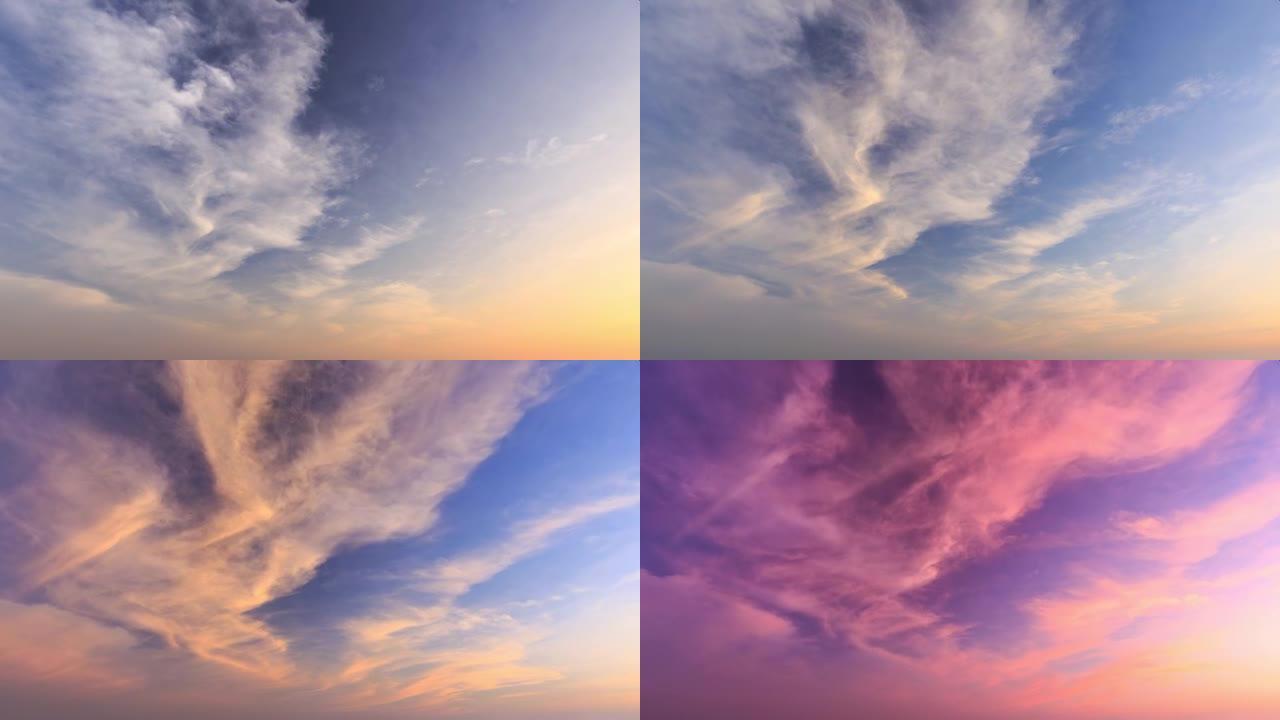 天空像魔术师，改变云的形状和颜色