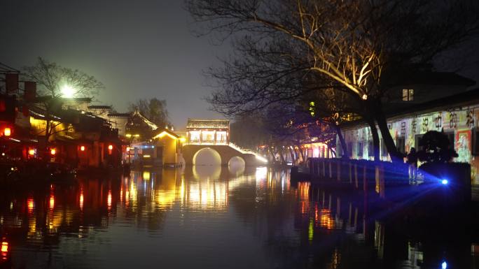 绍兴安昌古镇夜景