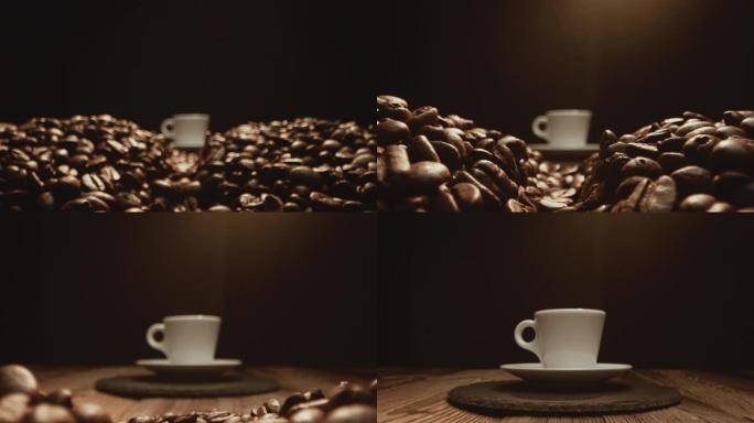 咖啡豆咖啡豆穿越咖啡豆特写巧克力广告