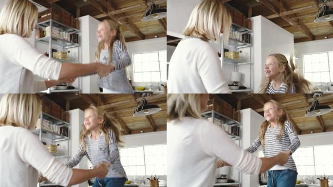 一个小女孩和她的母亲在家交往的4k视频片段