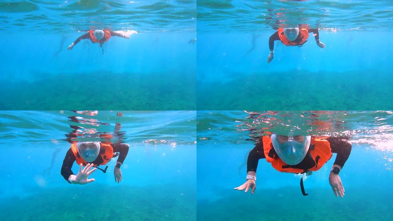 女人在水下浮潜1