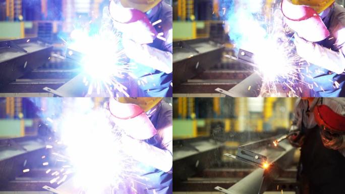电焊焊接钢火花、工业、工作、