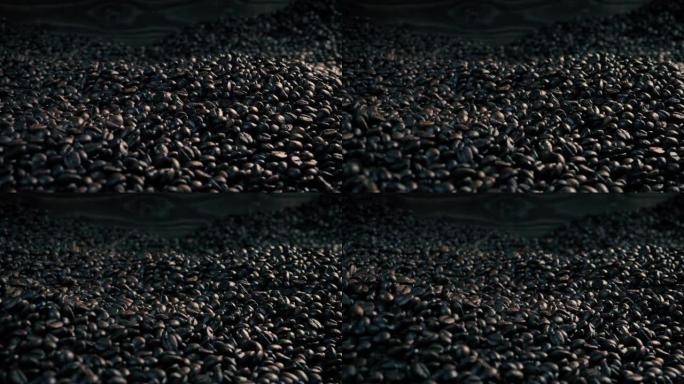 路过大堆咖啡豆黑豆可可豆原材料