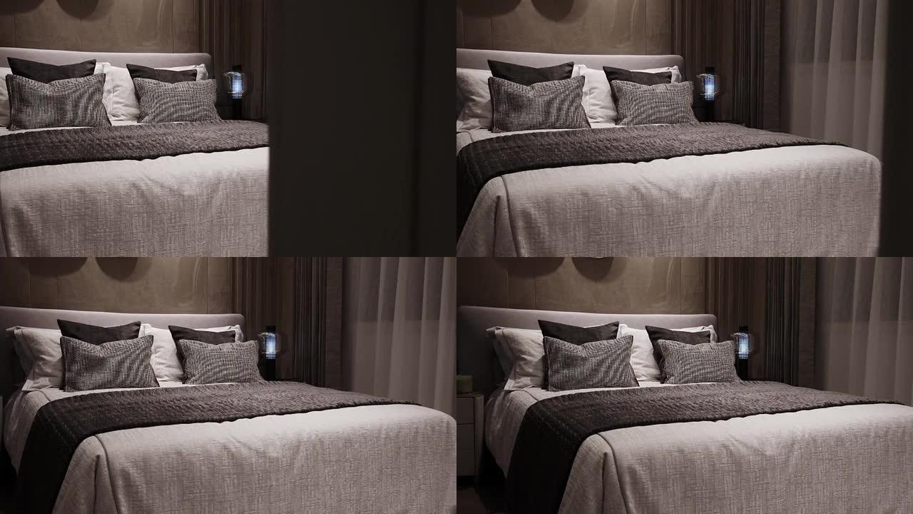 卧室现代装修装饰风格视频素材