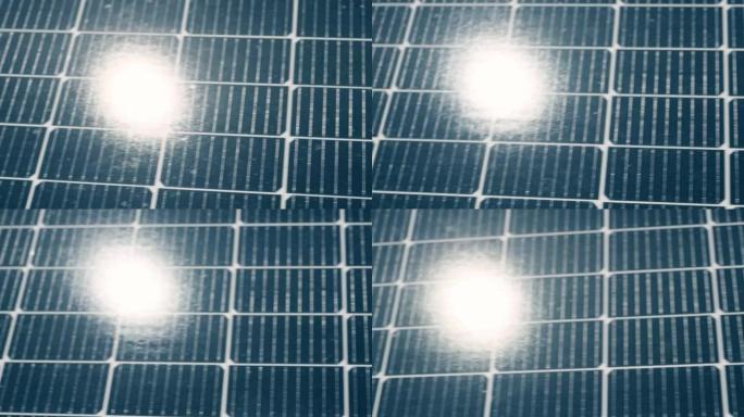 发电厂的一排太阳能电池板的背景太阳能农场的替代电力和能源