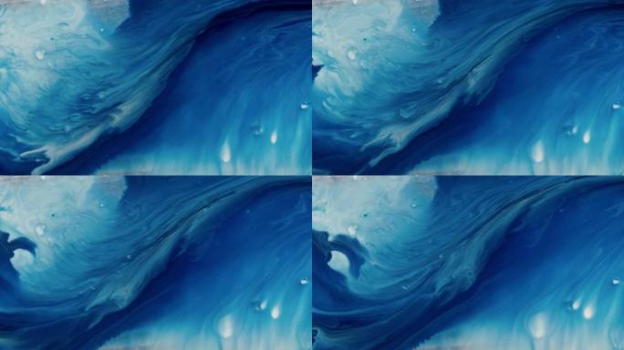 抽象背景，蓝色流动的油漆看起来像海堤