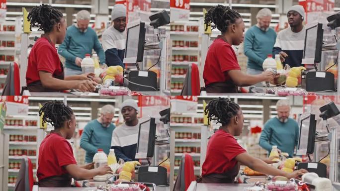在超市结账超市结账国外超市黑人
