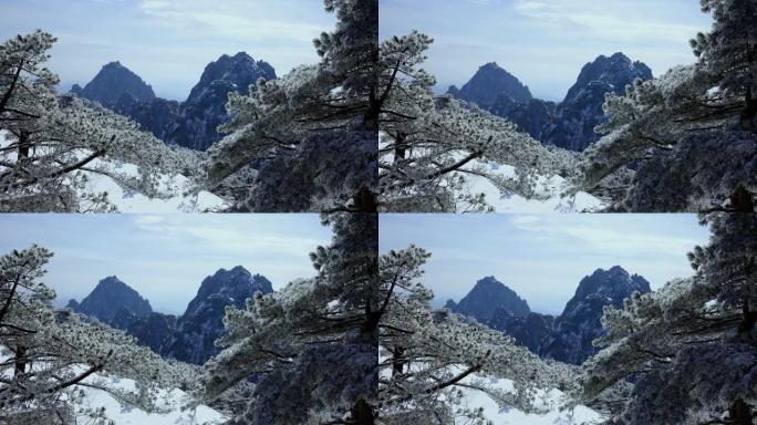 中国黄山国家公园冬季景观