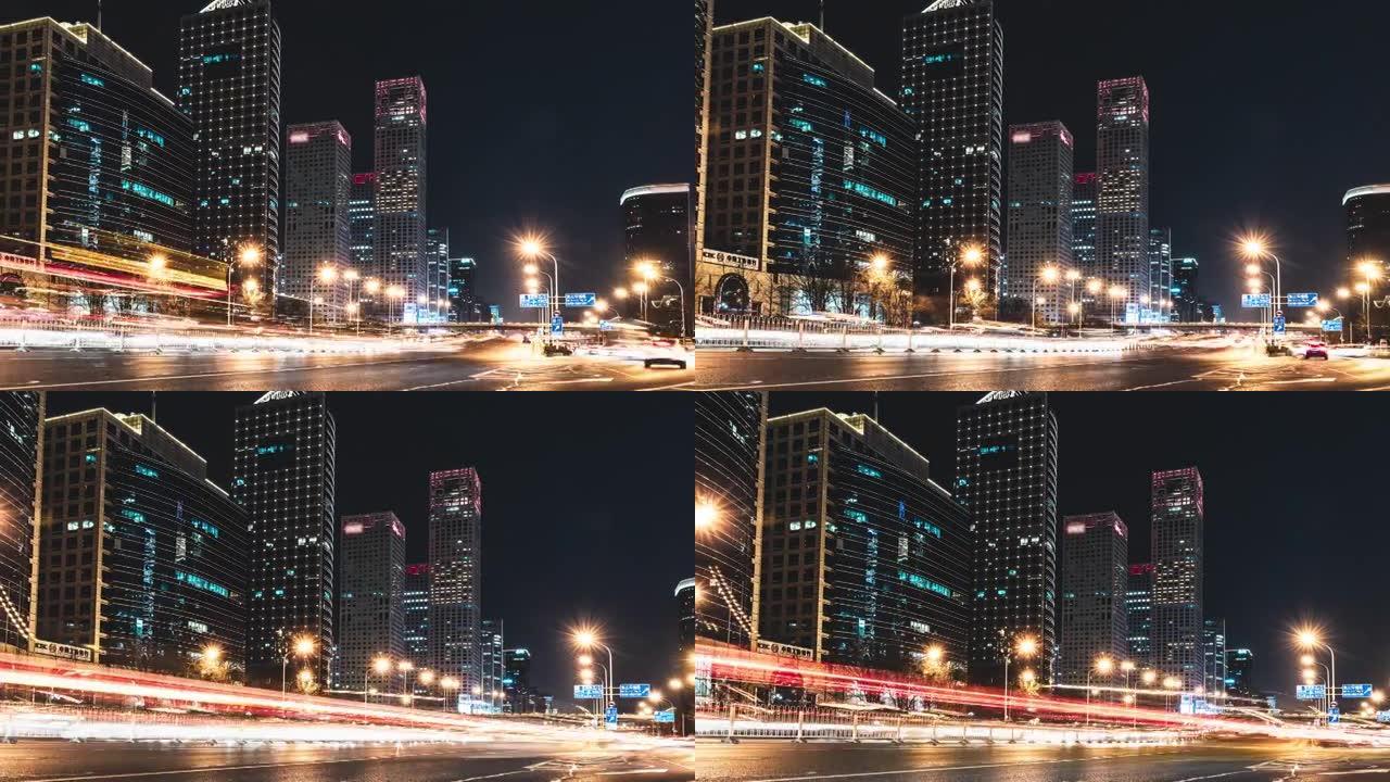 T/L盘低角度看北京夜间交通