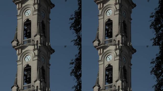 阿根廷圣达菲省拉法拉大教堂 (Catedral San Rafael) 的钟楼。
