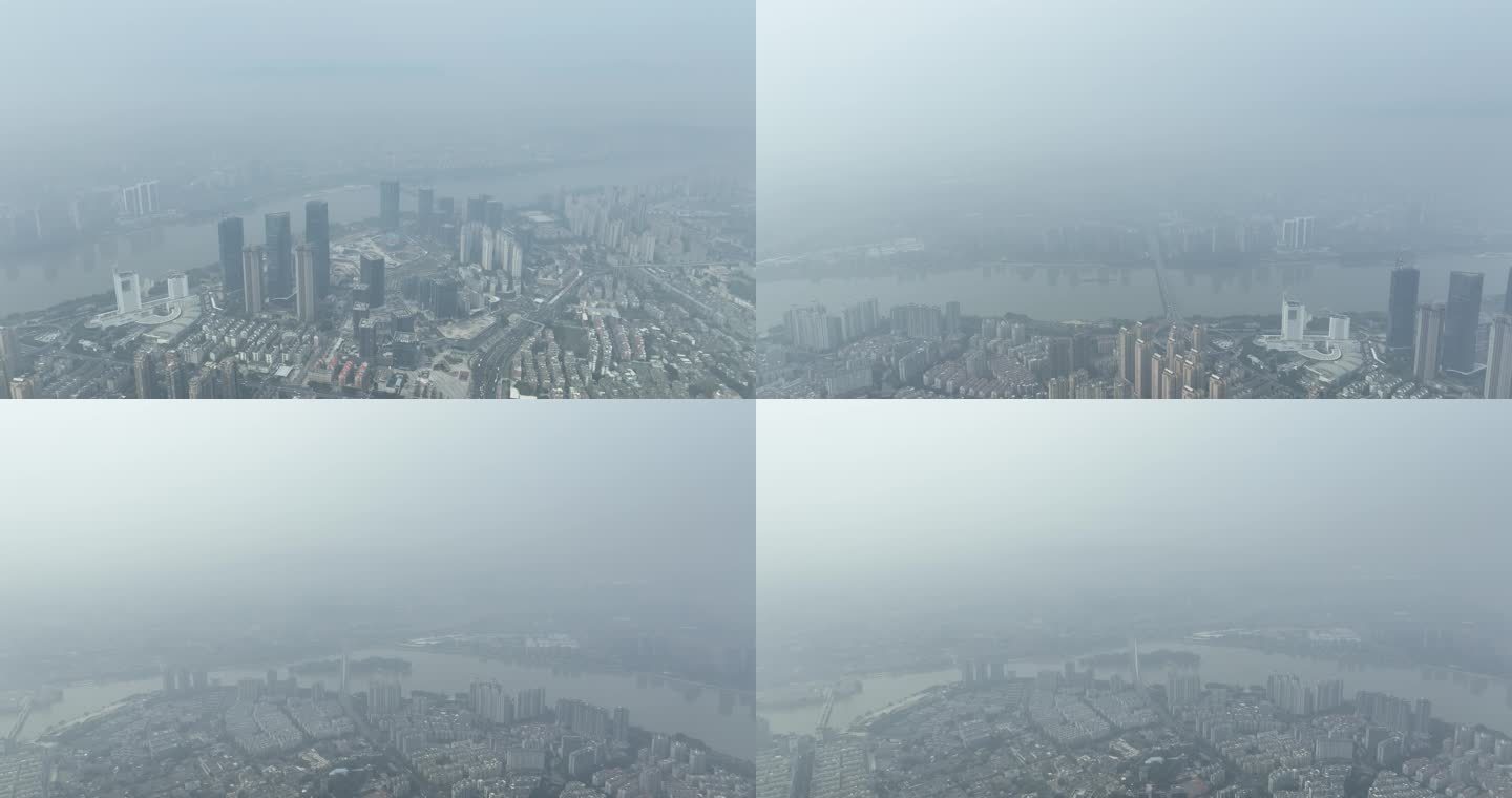 阴雨天福州航拍城市下雨天建筑云雾缭绕风光