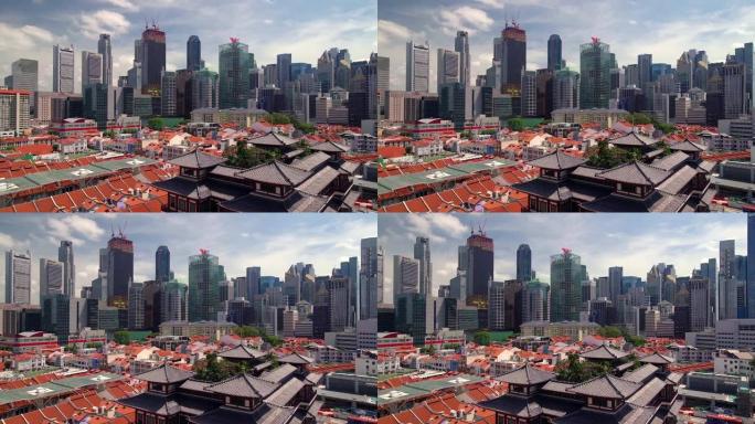 新加坡城市景观中国城日从左向右平移
