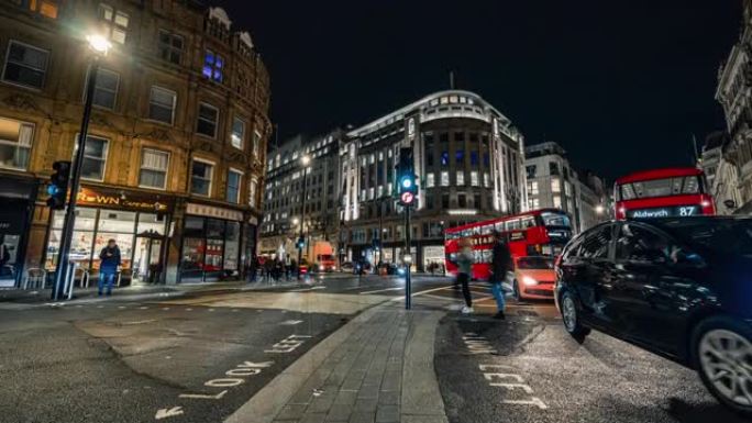 伦敦市的光速夜景车流金融中心cbd灯光灯