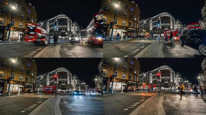 伦敦市的光速夜景车流金融中心cbd灯光灯
