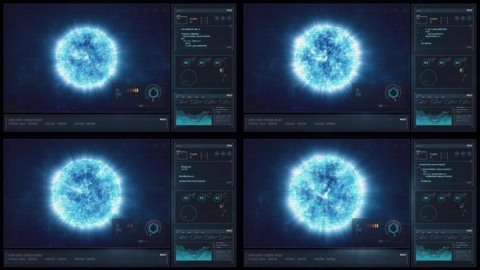数字显示科幻平视显示器-蓝星