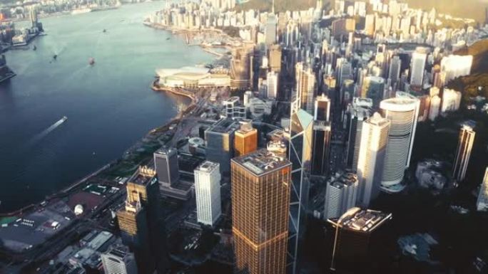 航拍香港城市商业宣传经济CBD