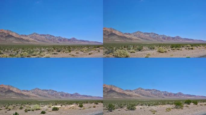 沙漠。路。成长。沙漠行车开车第一视角车窗