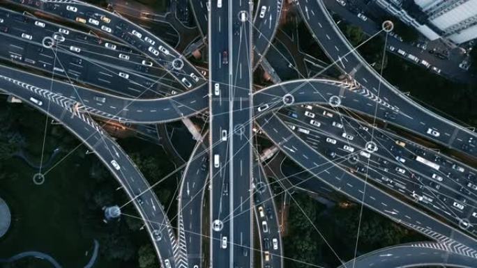 未来智能交通航拍城市街道