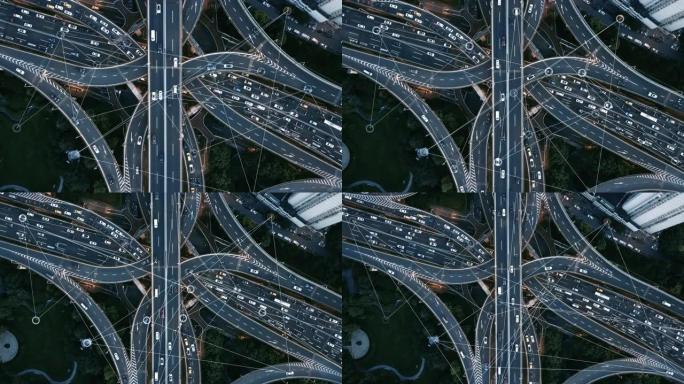未来智能交通航拍城市街道
