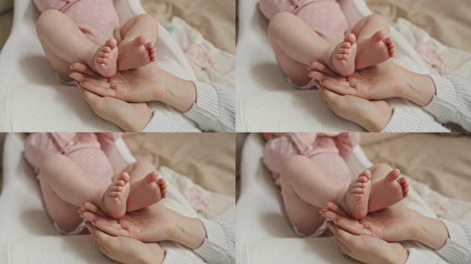 妈妈手中的婴儿脚宣传片广告视频素材陪伴