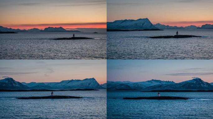 挪威海和北极海岸线-跟踪拍摄