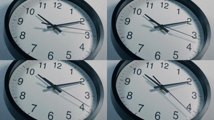 办公室早上的时钟特写镜头成角度