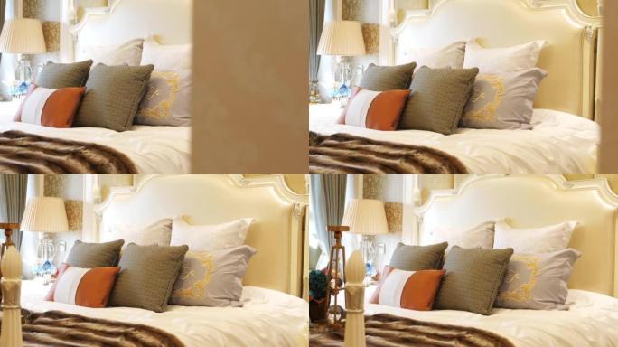 现代卧室舒适的床家庭装修豪华装修卧室装修