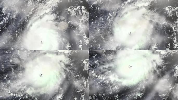 来自太空的飓风伊尔玛。NASA提供的这段视频的元素。