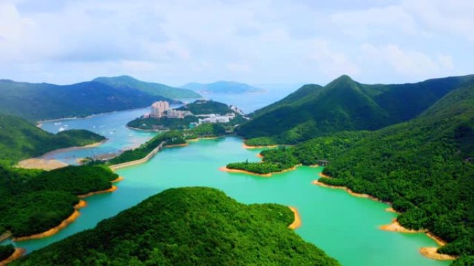 香港大潭水库无人机景观