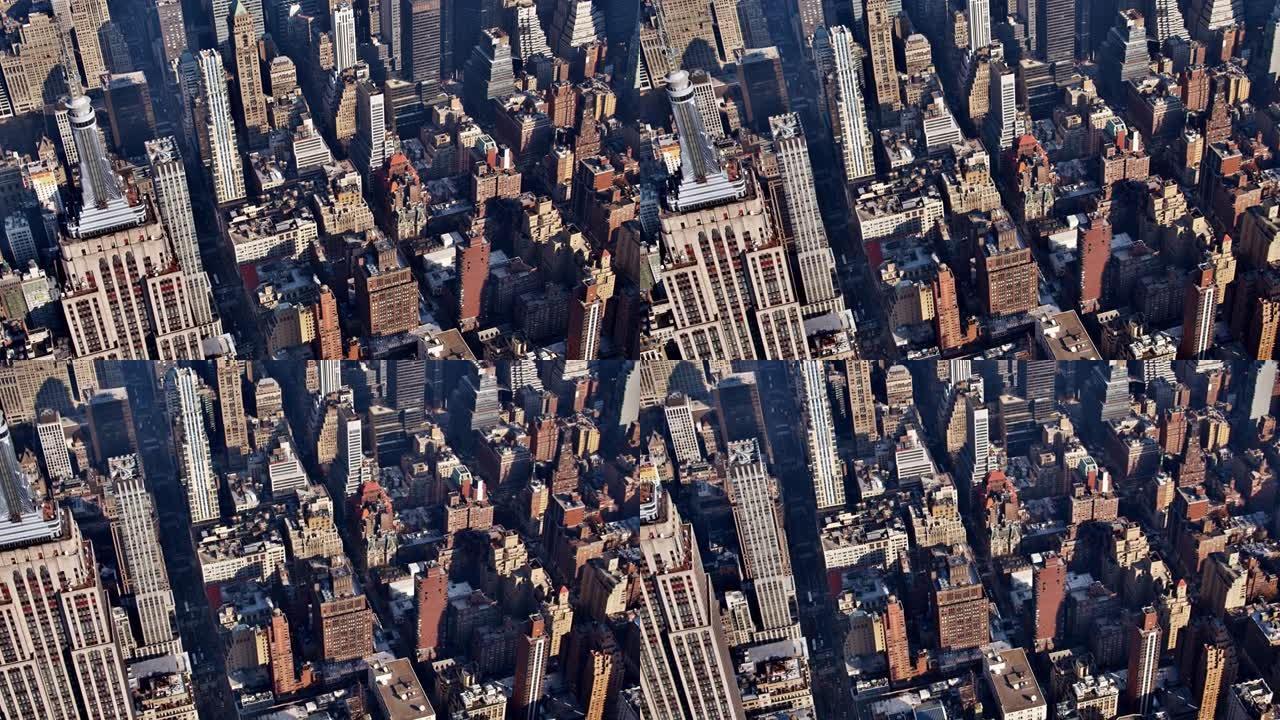 曼哈顿中城。住宅豪华建筑。金融办。鸟瞰图。