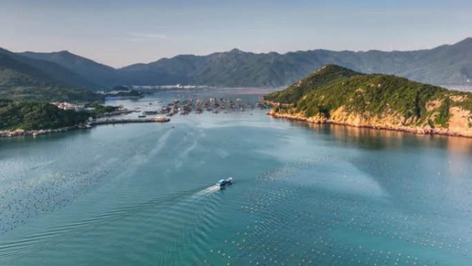 广东岛美丽的日出私人游艇网红打卡地大海