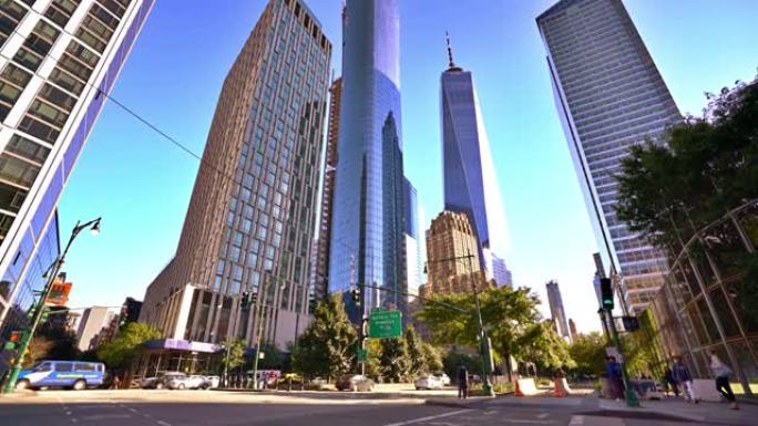 金融区。曼哈顿。街。WTC